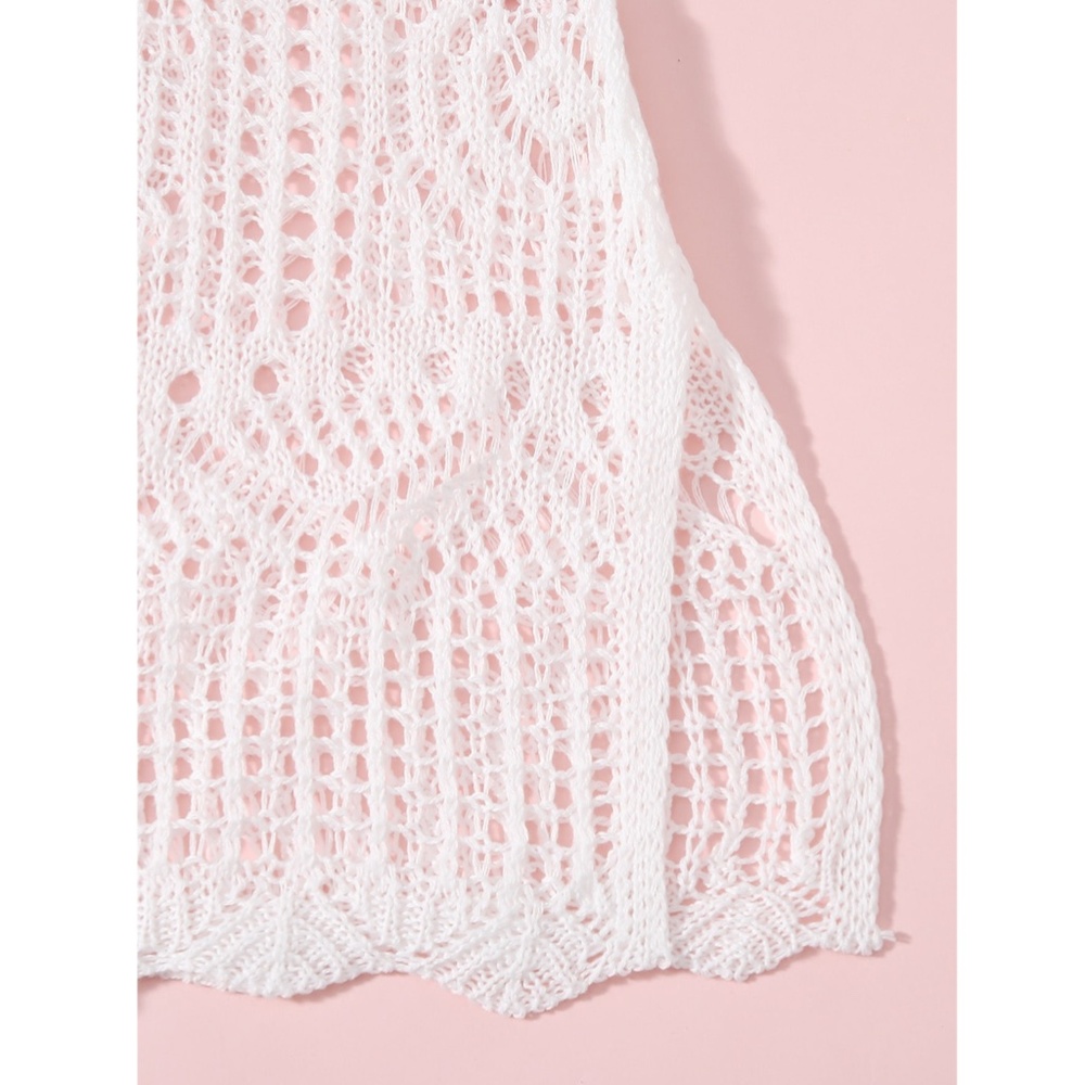White Crochet Cami Short Cover Up - Picture 8 of 13